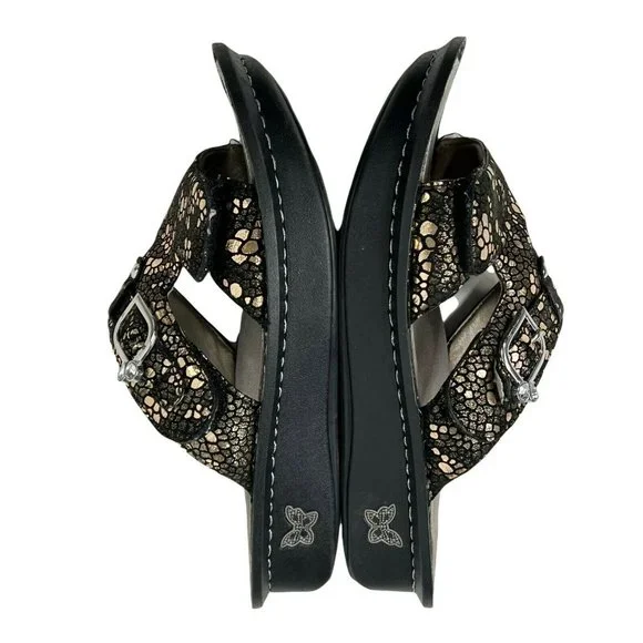 Alegria PEG 780 Black Silver Mosaic Black Silver Slip On Slide Comfort Sandal 39 - Picture 6 of 10